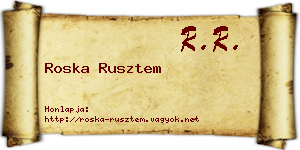 Roska Rusztem névjegykártya